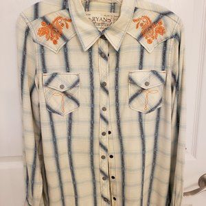 Ryan Michael Embroidered Western Shirt